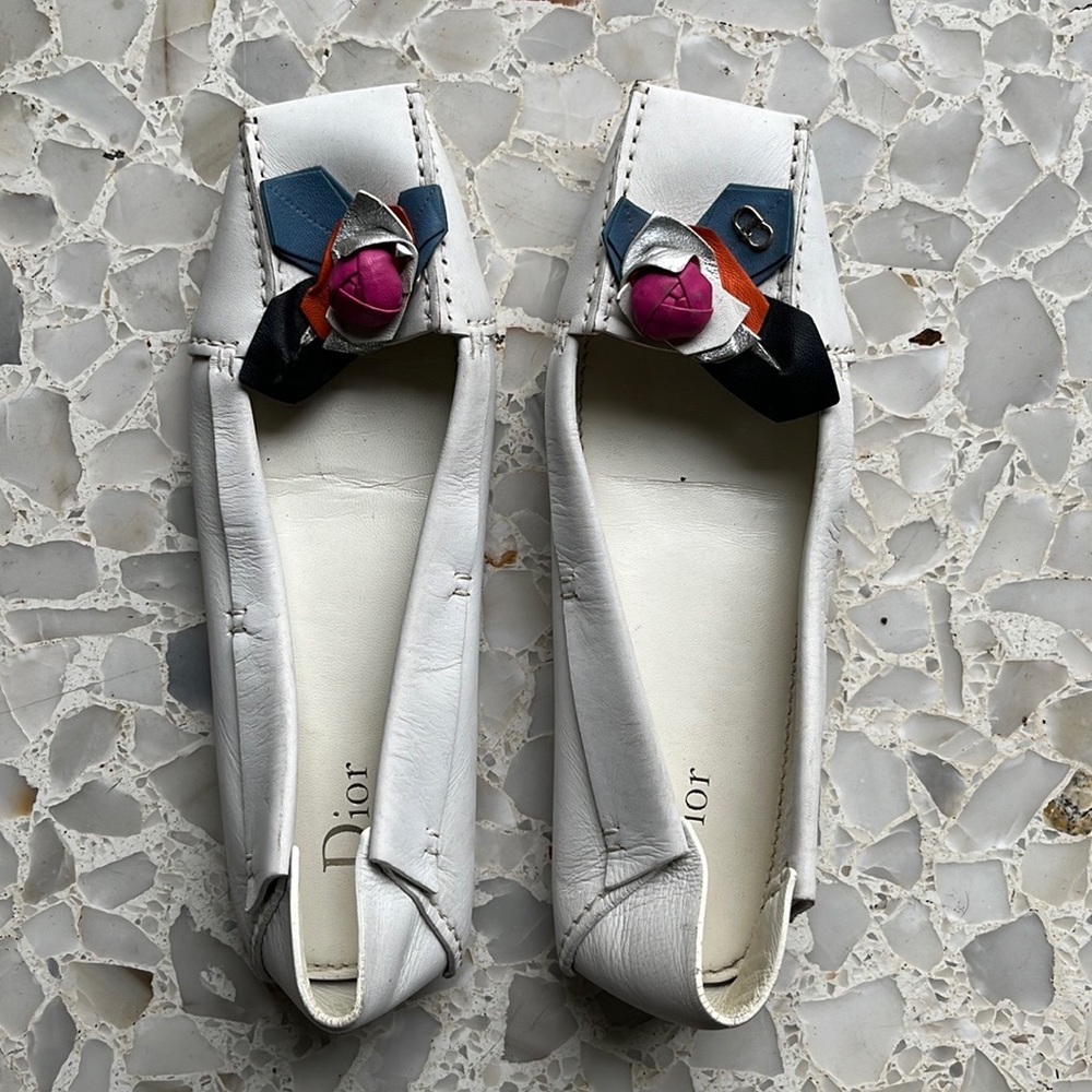 DIOR white loafers, size 35.5